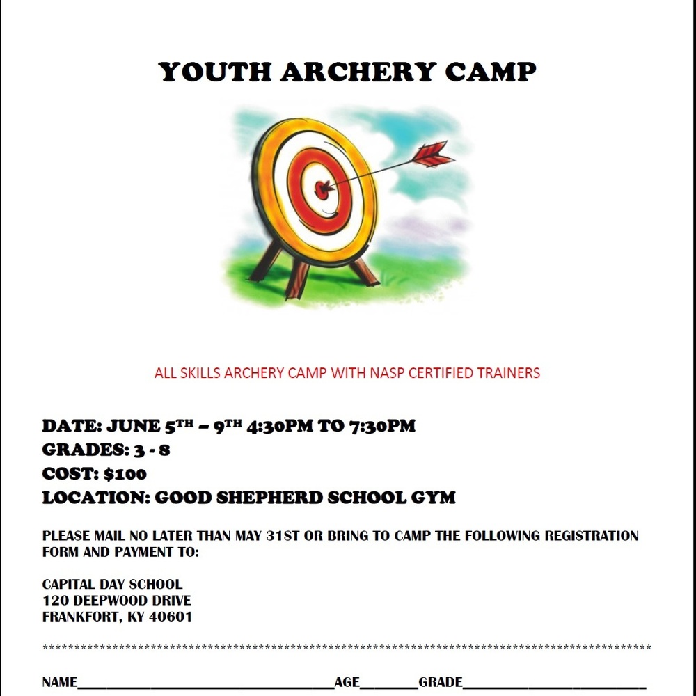 Summer Archery Camp Good Shepherd Catholic School Frankfort, KY